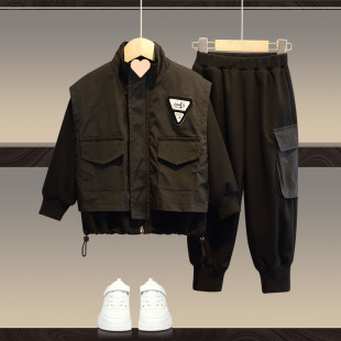 Boys' Spring Wear suit Western-style 2024 Spring Autumn Children's Sports Leisure Two-piece Autumn and Winter Fashionable Children's Wear