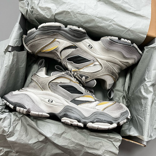 [RuiCheng] show Cargo daddy shoes New thick bottom retro distressed casual sneaker