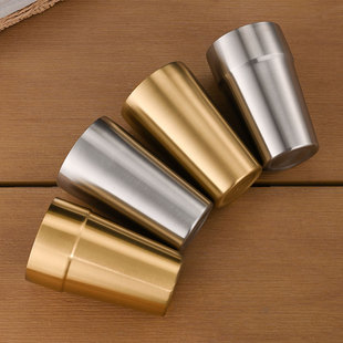 Customized Korean 304 Stainless Steel Water Cup Restaurant Double-Layer Insulated Tea Cup Barbecue Shop Golden Cup Beer Cup