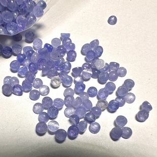 Natural Tanzanite Round Flat Base Plain Face 3MM Po Face Jewelry with Stone