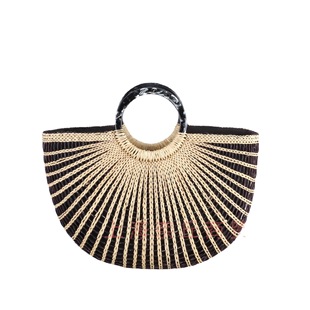 Xuxing Straw Woven Bag ins Summer Woven Straw Basket Casual Export Beach Bag Women's Handbag Yellow Straw Woven Bag