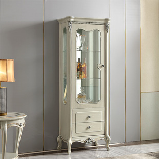 French Single-Door Double-Door Wine Cabinet Tv Cabinet Combination European-Style Home Glass Display Cabinet Restaurant Combination Furniture