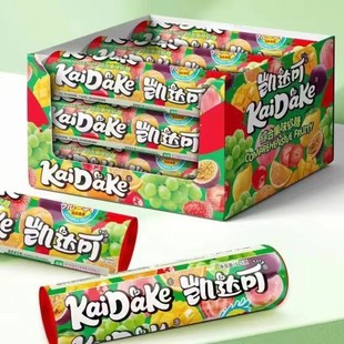 凯达可瓜子石头缤纷巧克力豆125g整盒拍12条果味软糖儿童包装果糖