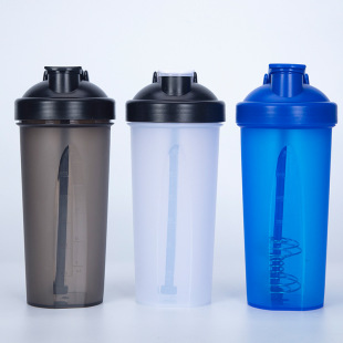 600ml sports plastic kettle scale portable plastic cup outdoor creative fitness protein powder shake Cup