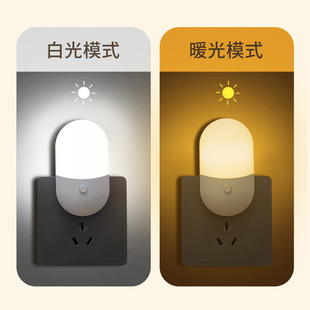 Boris new mini plug-in led bedroom lamp bedside night light feeding lamp socket lamp eye protection night light