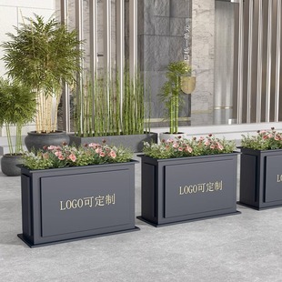 Outdoor Stainless Steel Flower Box Sales Department Flower Pot Outdoor Commercial Street Partition Fence Wrought Iron Flower Frame Finished Flower Trough