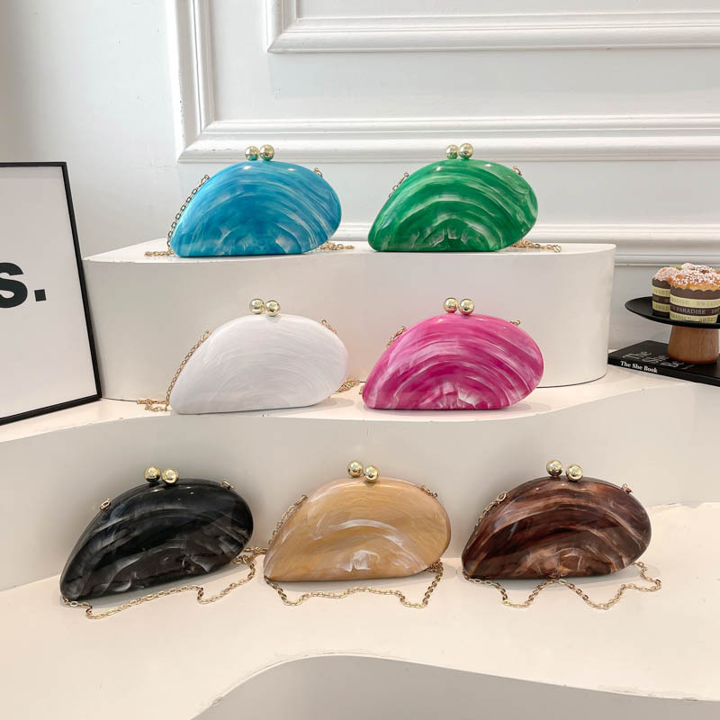 New cross-border evening bag, shoulder bag, crossbody bag, banquet clutch, stylish and elegant unique shell acrylic bag