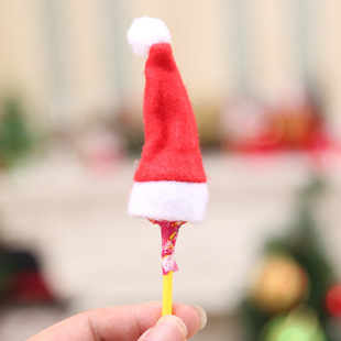 Christmas decorations mini Christmas hat Christmas lollipop hat non-woven small hat 4*7cm Xi holiday supplies