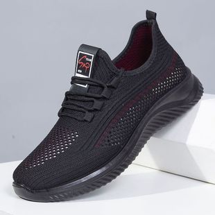 Summer Men's Shoes Cloth Shoes Breathable Mesh Men's Mesh Shoes Sneakers Soft Bottom Non-slip Middle-aged and Elderly Dad Shoes