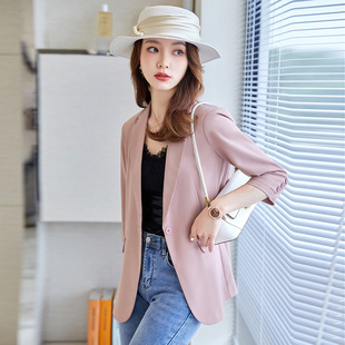 Pink Small Suit Jacket Women's 2024 Spring New Internet Celebrity Fried Street Professional Fashion Casual Elegant Suit Jacket