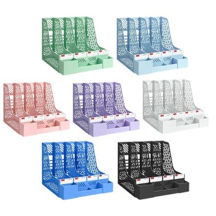 Huajie factory wholesale Morandi color plastic file bar large capacity folder thick fall-resistant file storage rack