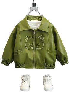 Boys' leather coat autumn 2025 new small and medium-sized children fried street boys plucky handsome children's autumn jacket wholesale