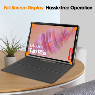 For Lenovo Tab Plus 11.5 Inch Leather Case TB351FU 2024 Trifold Bracket Graffiti Protective Case
