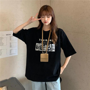 Wholesale chic Hong Kong style short sleeve T-shirt women's 2024 new loose Korean ins fashion brand European and American hiphop half sleeve top