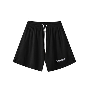 Summer refreshing all-match solid color embroidered shorts sports casual play loose quick-drying men's and Women's Student quarter pants fashion