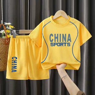 Summer children's quick-drying short-sleeved suit shorts basketball clothing small and medium-sized children's candy-colored sportswear training clothing wholesale