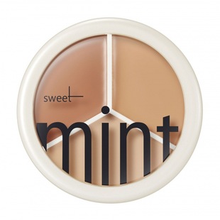 SWEET MINT three-color concealer multi-color cover spots pimple print black rim of the eye [with concealer brush]]