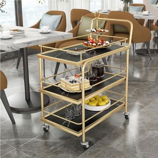 Nordic Mobile Cart Cart Storage Hotel Wine Golden Multi-layer Iron Dining Car Restaurant Food Car