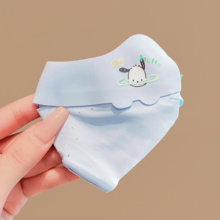 Children's Sunscreen Mask Thin Ice Silk Breathable 3 to 6 Women's Cute UV Protection Summer Washable 8 to 12 Years Old