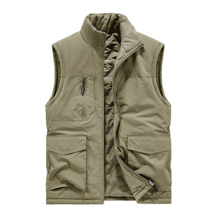 New Fall/Winter Men's fleece-lined Vest Outdoor Casual Vest Jacket Double-sided Wear fleece-lined Thickened Windproof 8862A