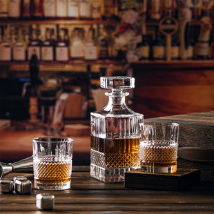 Factory Wholesale 320ml Export Diamond Pattern Whiskey Glass Foreign Wine Glass Glass Whiskey Glass