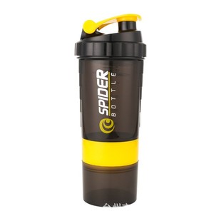 Оптовая продажа 550ML пластик три слоя встряхивая чашка протеиновый порошок фитнес-спорт стакан воды с мешалкой может быть настроен LOGO
