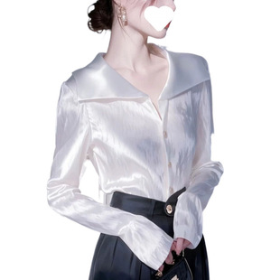 Hot French White Long Sleeve Shirt Design New High-end 2025 Fashion Stylish Shirt Elegant Top for Women