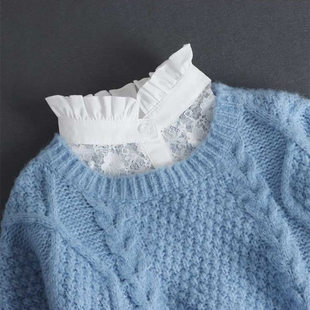 Factory Outlet Joker Lace Ear Fake Collar Autumn and Winter Sweater Decorative Collar Korean Style Vertical Collar Fake Collar