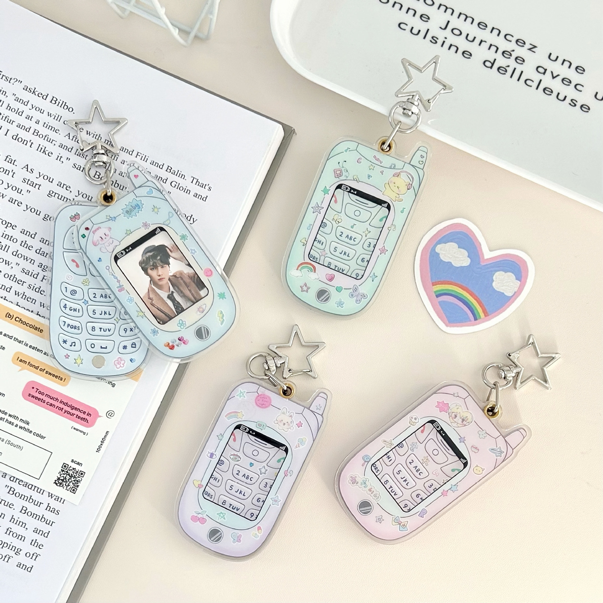 Original y2g mobile phone hand-painted 1-inch ID photo magnetic card holder card brick goo card goo plate acrylic hard card holder