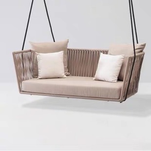 Outdoor Sofa Courtyard Outdoor Sunscreen Waterproof Leisure Balcony Outdoor Coffee Table Three-Person Rattan Furniture Home Stay Rattan Chair