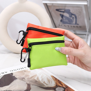 Canvas Coin Purse Women's Mini School Bag Hanging Bag Macaron Color Ultra Light Card Coin Card Bag Short Wallet