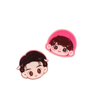 Cross-border Alien Transparent Magnetic Refrigerator Magnet Photo Couple Creative Cartoon Avatar Acrylic Refrigerator Magnet Decoration