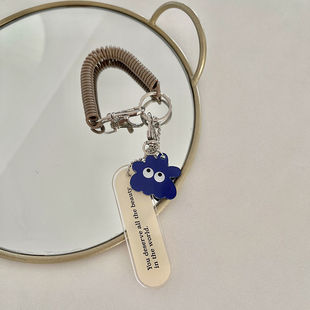 Acrylic keychain girl heart ins cute style wool monster anti-Lost Spring rope earphone case pendant wholesale