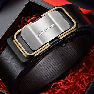 Men's Belt with Automatic Pin Buckle, Casual Belt for Young and Middle-Aged Men, Trendy Composite Non-Woven Fabric Belt for Jeans