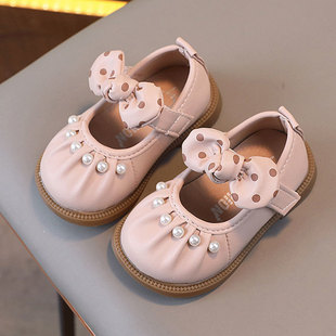 Spring and Autumn Girls' Leather Shoes Baby Girls' Shoes Princess Soft-soled Baby Toddler Shoes Children's Western-style Peas Shoes