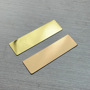 Blank mirror color stainless steel badge flat employee work card badge