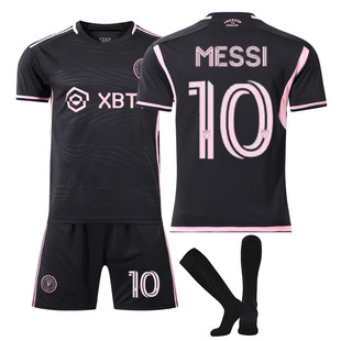 23-24 Miami Away No.10 Месси Международная Высшая лига Футбольная форма костюм Детская форма