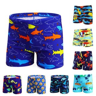 Children's cartoon swimming trunks summer breathable quick-drying multicolor printed boxer swimming trunks