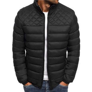 Autumn and Winter Cotton Clothes Men's Outdoor Warm Casual Mesh Cotton Clothes Jacket Fashion Trend Men's Vertical Collar Mesh Cotton Clothes