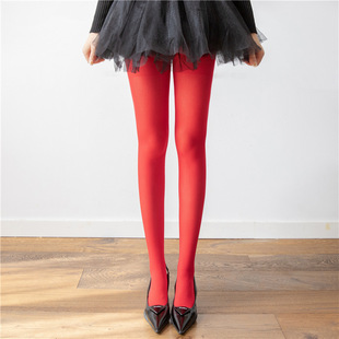 High-grade retro wine red stockings high elastic velvet pantyhose wholesale women's anti-hook silk autumn and winter bottomings on behalf of hair