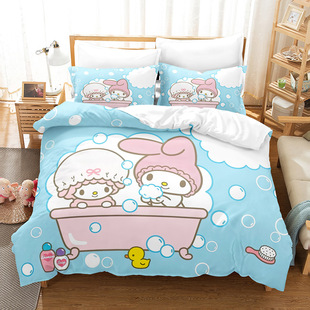 melody sanrio cross-border amazon for 3d digital printing quilt cover three-piece bedspread bedding