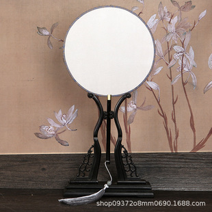 Blank Cooked Silk Encrypted Silk Group Fan Traditional Chinese Painting Hand-painted Fan Retro Silk Diy Painting and Calligraphy Palace Fan Handmade Fan