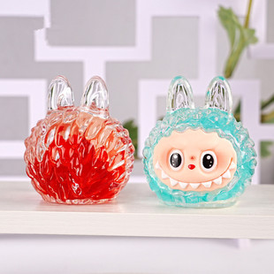 New luminous quicksand rabbit head crafts three-dimensional adorable ornaments doll decorations explosions tide play blind bag wholesale