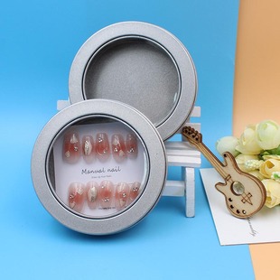 Manicure Tin Box, Wearable Nail Round Tin Box, Silver Tin Box, Black Tin Box, Square Tin Box