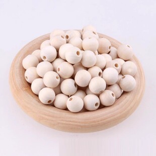 Round Wood Beads Wooden Balls 4-50mm Wholesale Spot Log Color Lotus Wood Loose Beads Handmade Beading Material DIY Jewelry