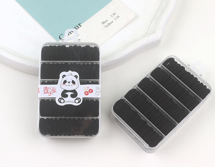New Five-compartment Box Children's Hair Rings Candy Color Boxed Towel Rings Infants 0-3 Years Old Small No Hair Bands