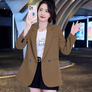 2025 New Suit Jacket Women's Spring and Autumn Korean Style Temperament Commuting ing Split khaki Small Suit Jacket