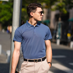 High-end mulberry silk POLO shirt custom T-shirt lapel short sleeve overalls summer advertising cultural shirt embroidered logo