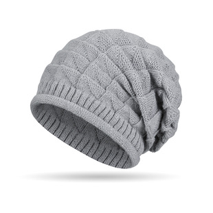 Autumn and Winter Street Pleated Heap Long Edition Elastic Wool Hat Fashion All-match Ear Protection Cold Hat TEMU Cross-border in stock