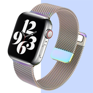 Для Apple Watch Металл Нержавеющая сталь Магнитный Миланский ремешок Две нейтральные секции